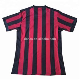 Mens Red And Black Stripe Sublimation Blank Soccer Jersey China Cheap