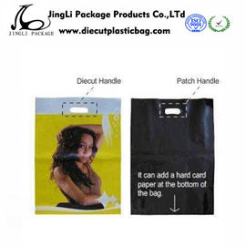 Flat Small Biodegradable Plastic Bags Die Cut Handle bag Carving plate printing